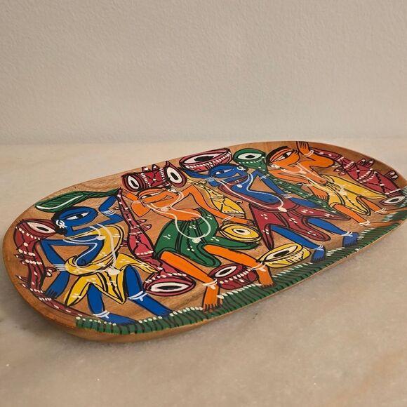 Wooden Patachitra Art Handpainted Tray Mango Wood Painted Tray - Picture 5 of 8